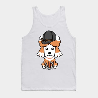 Funny Brown dog is ready for horse riding Tank Top